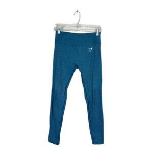 Gymshark Women's Size M Leggings Seamless Teal Green Cut Outs